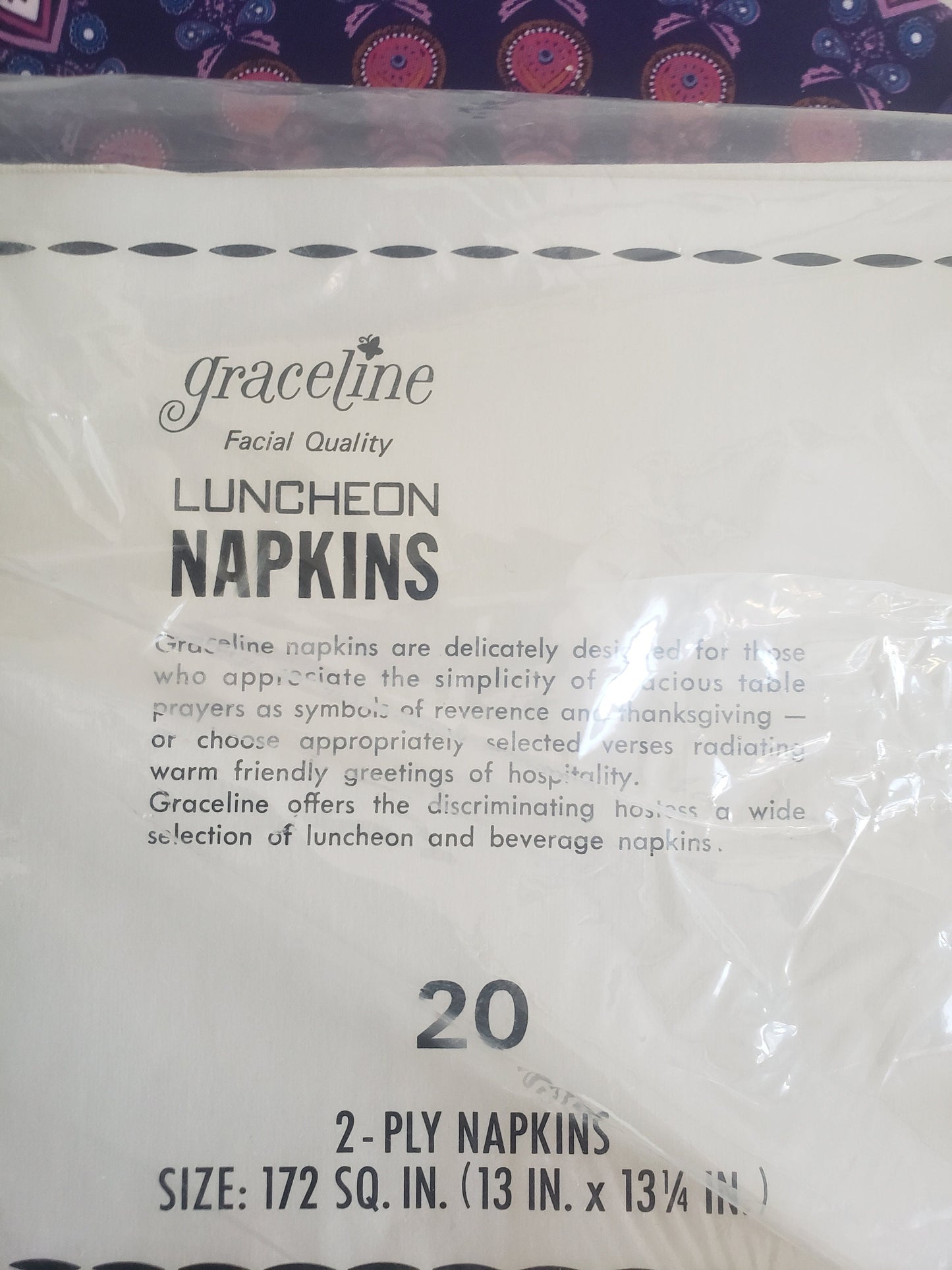 Vintage Graceline Paper Table Napkins - Purple Flower Bouquet