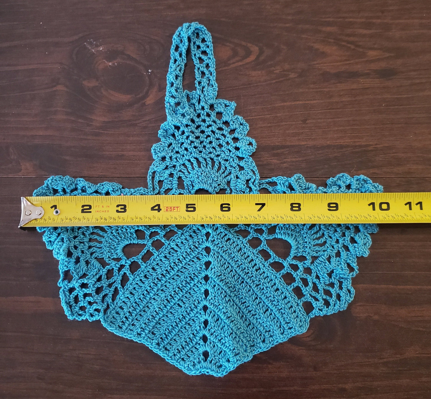 Vintage Crochet Turquoise 10" x 10"