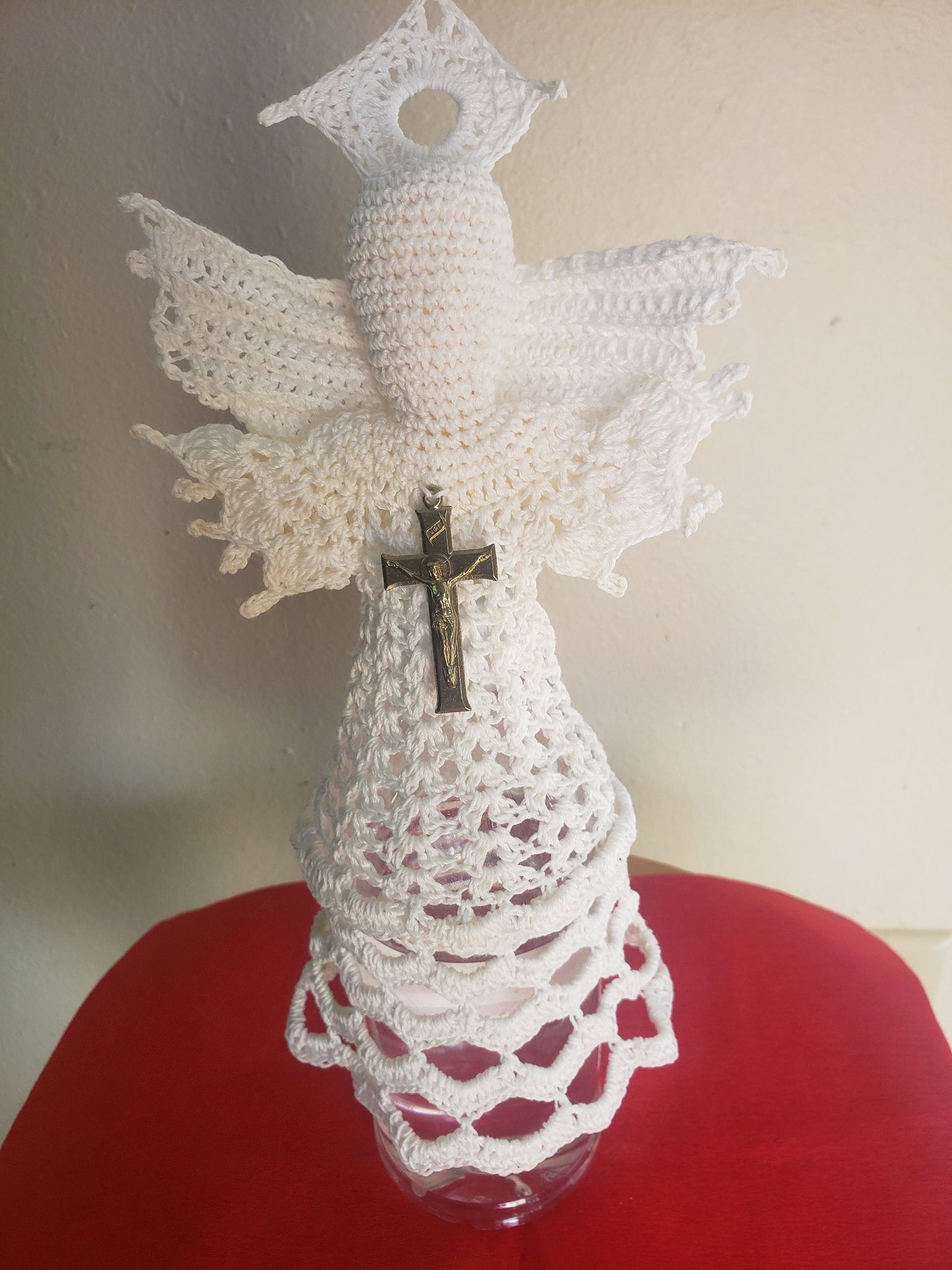 Handmade Vintage Crochet Angel Tree Topper