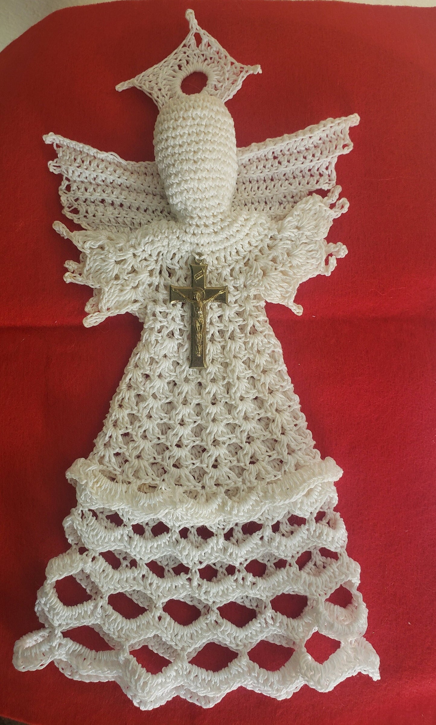 Handmade Vintage Crochet Angel Tree Topper