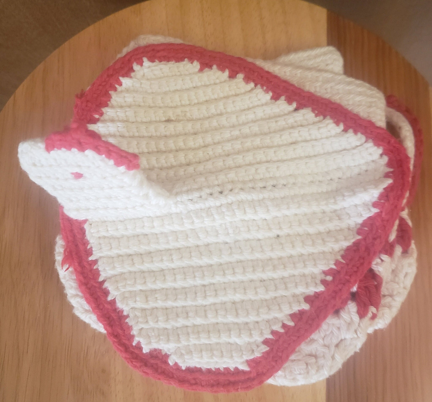 Vintage Red and White Potholders Set