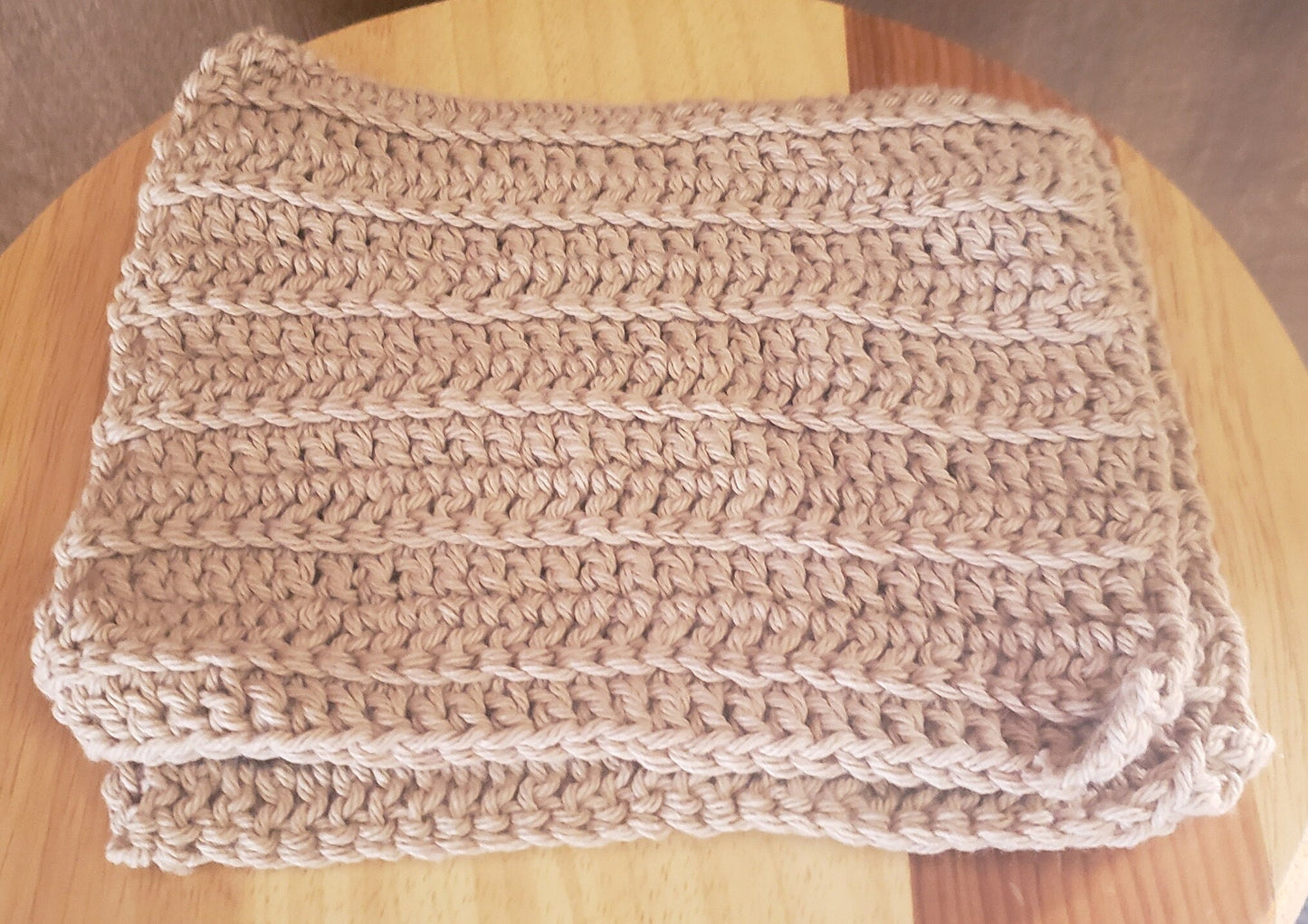 Set of 2 Hand-Knitted Dishcloths (Tan/Khaki)