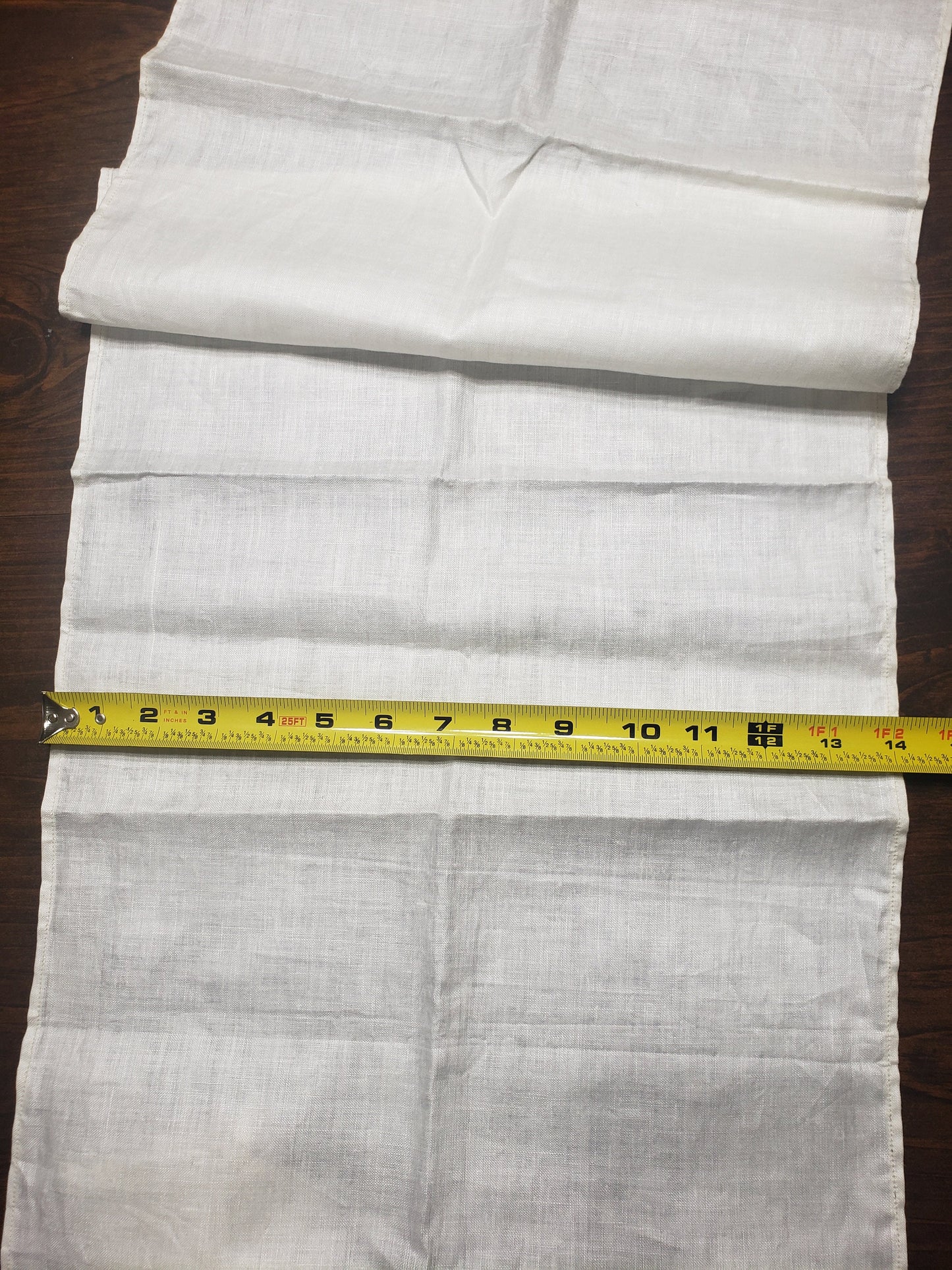 Vintage White Linen Table Runner or Dresser Scarf