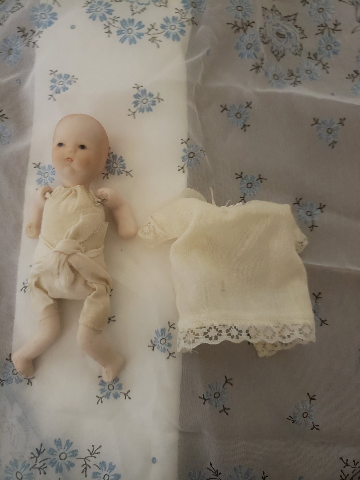 Vintage Blue Eyed Baby Doll in Gown
