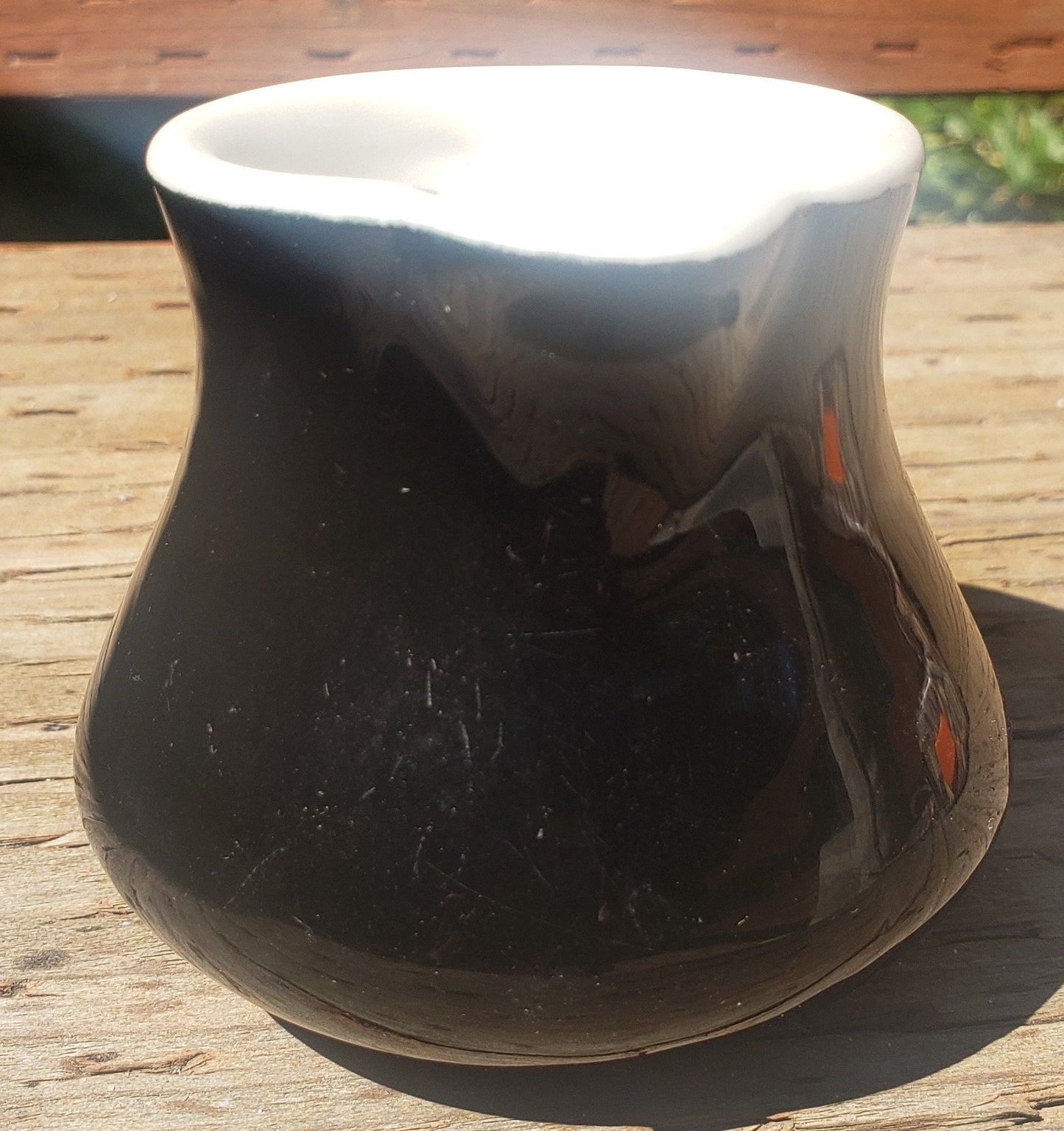 Vintage Buffalo China USA Black Glazed Mini Creamer
