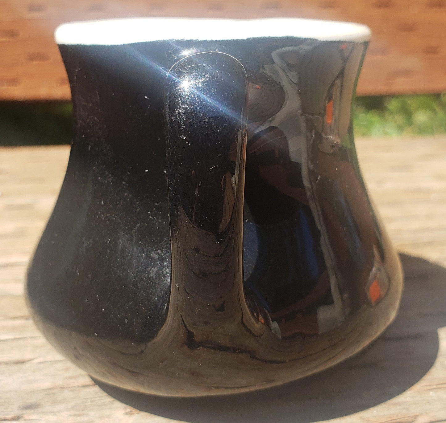 Vintage Buffalo China USA Black Glazed Mini Creamer