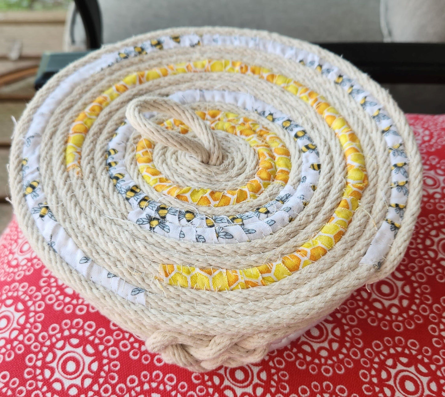 Coil and Fabric Bee Basket
