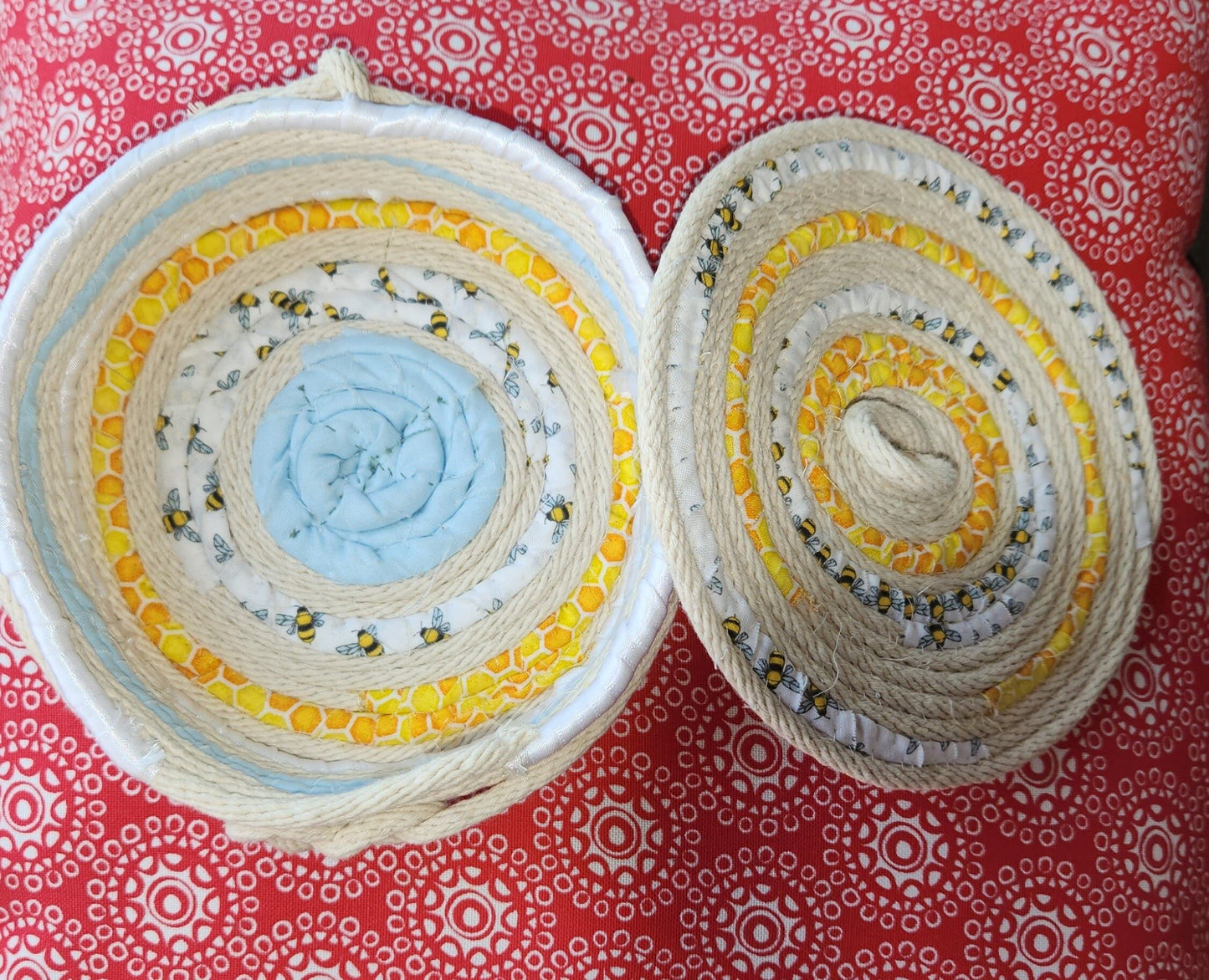 Coil and Fabric Bee Basket