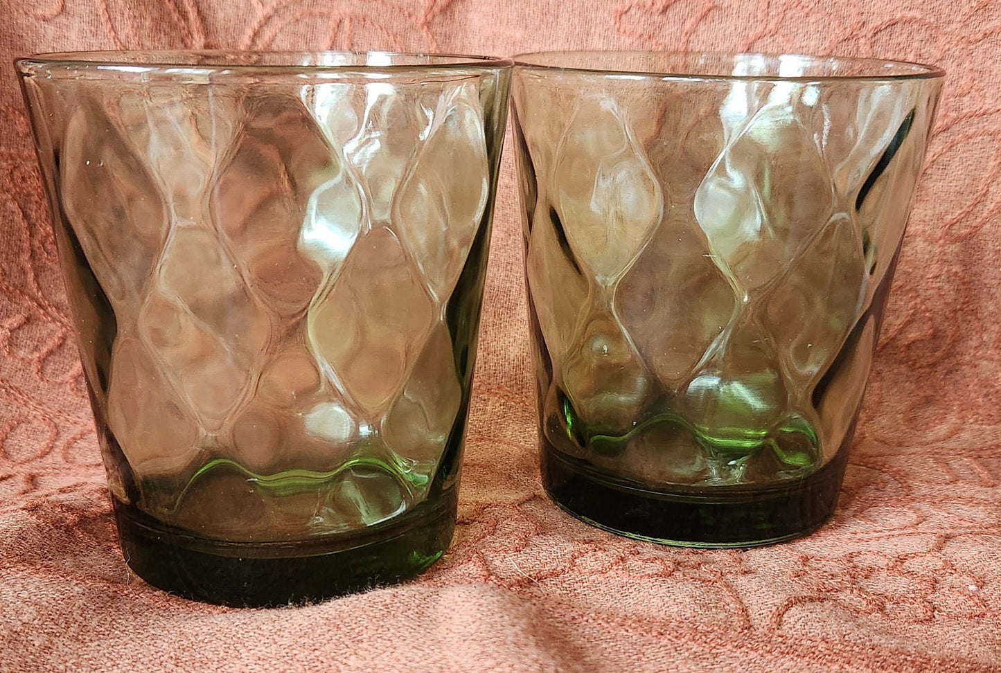 6 Oz Lowball Tumbler in Optic Diamonds Pattern - Set of 2