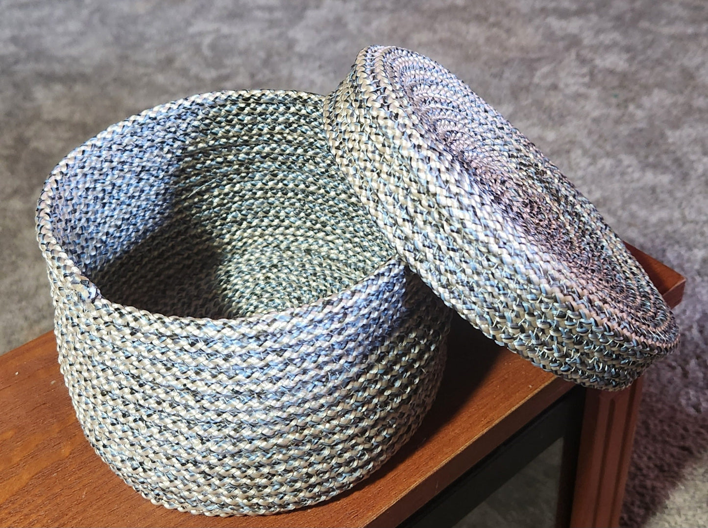 Coil Woven Basket with Lid