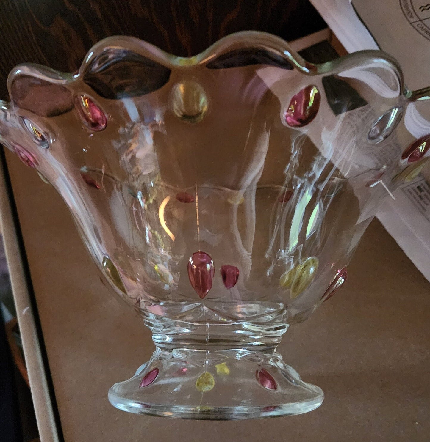 Vintage Indiana Glass Teardrop Pattern Fruit Bowl