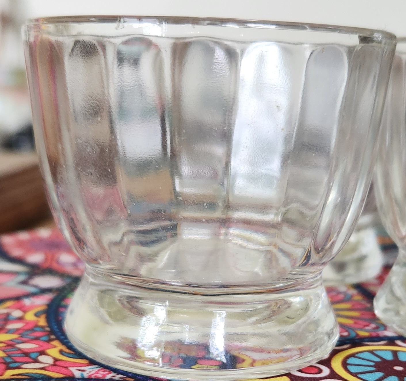 Vintage Jeannette Clear Ribbed Glass Dessert/Custard Cups