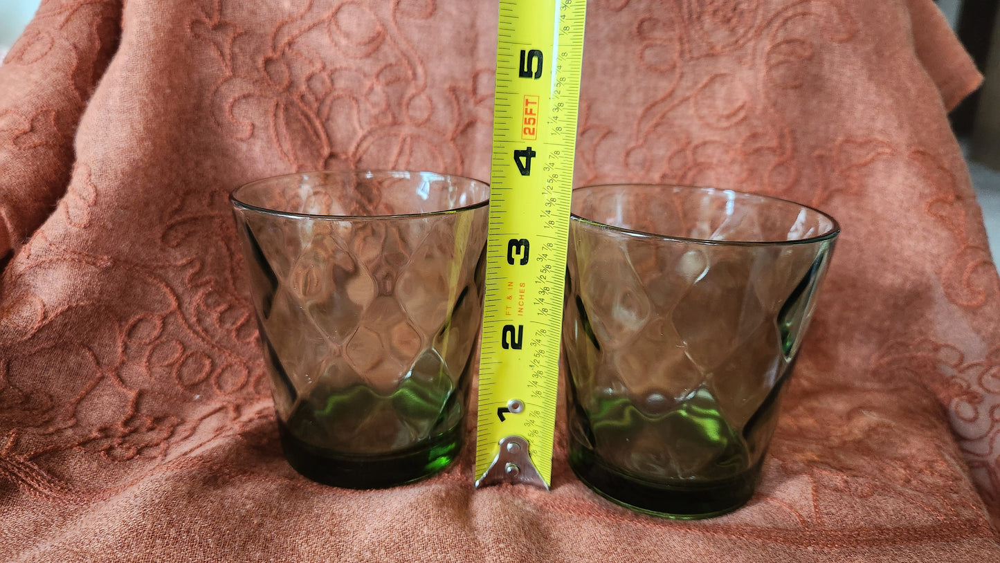 6 Oz Lowball Tumbler in Optic Diamonds Pattern - Set of 2