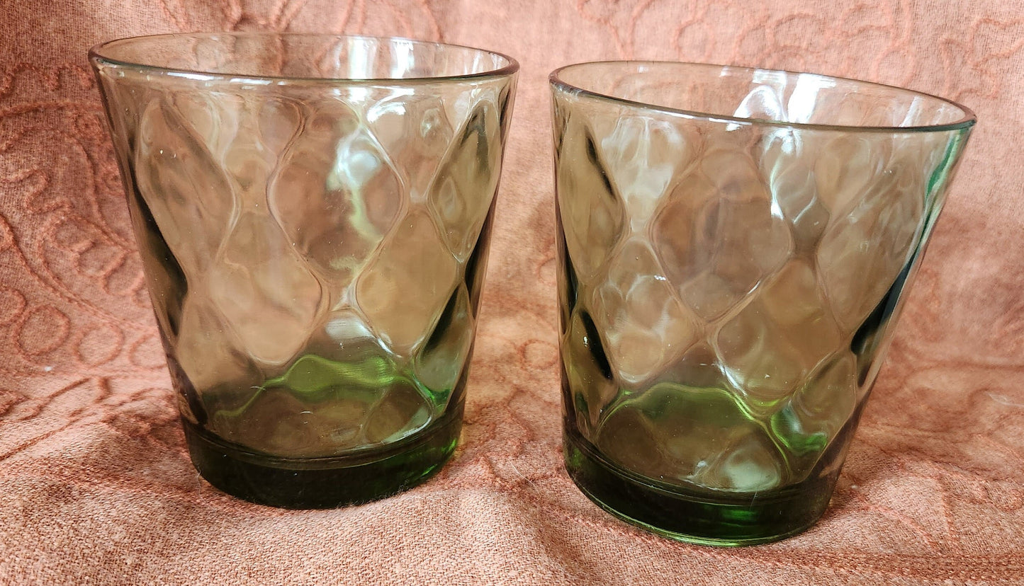 6 Oz Lowball Tumbler in Optic Diamonds Pattern - Set of 2