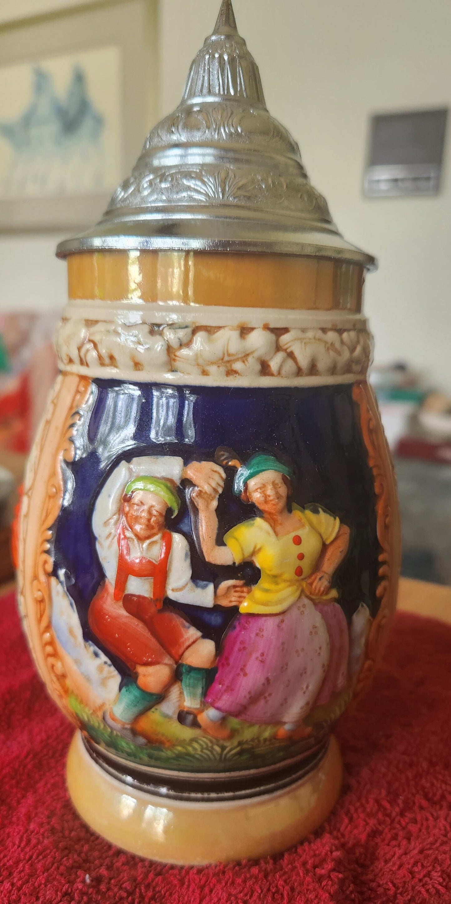 Vintage Reinhold Merkelbach German Beer Stein Tyrolean Dancers