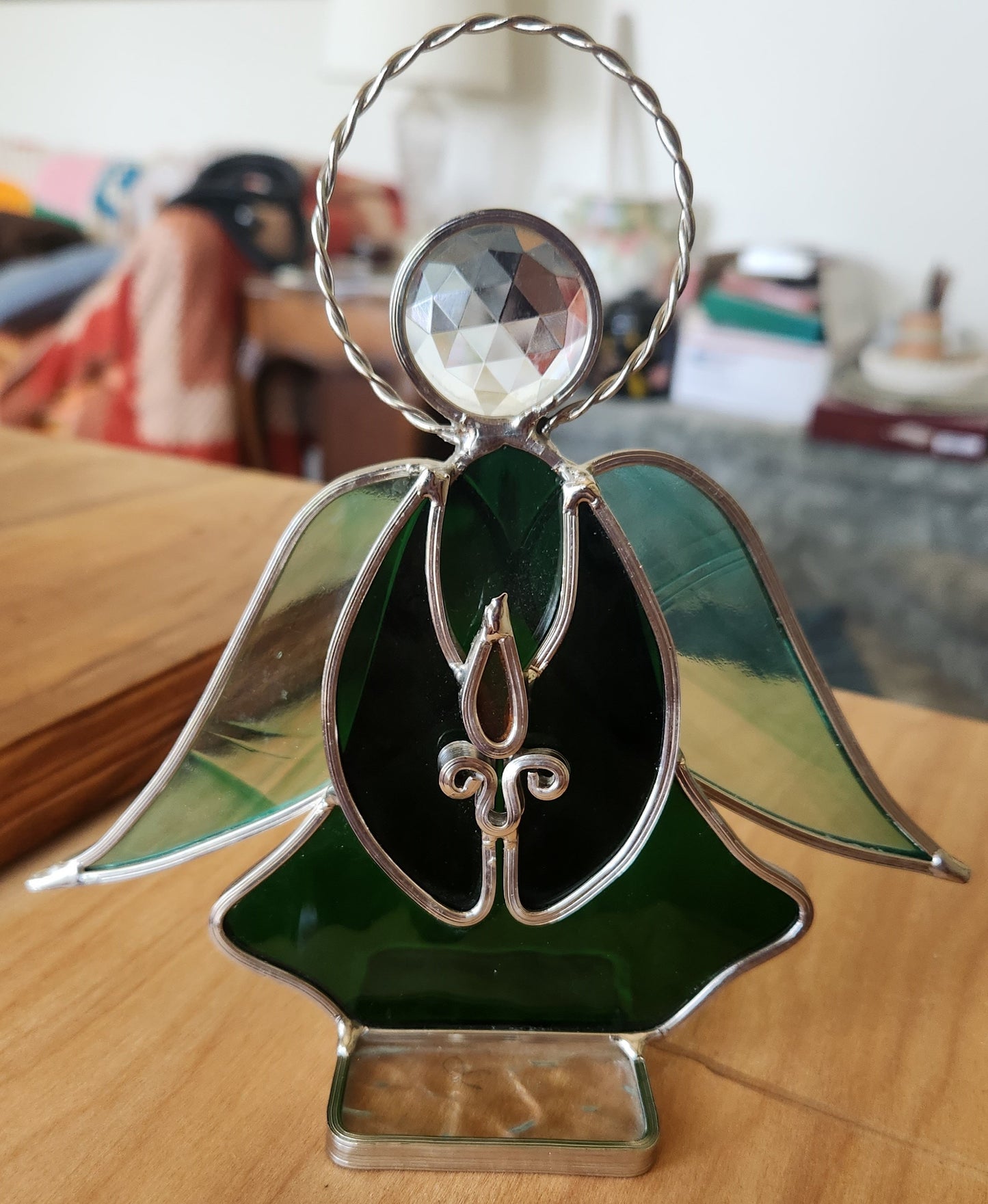Vintage Leaded Stained Glass Suncatcher