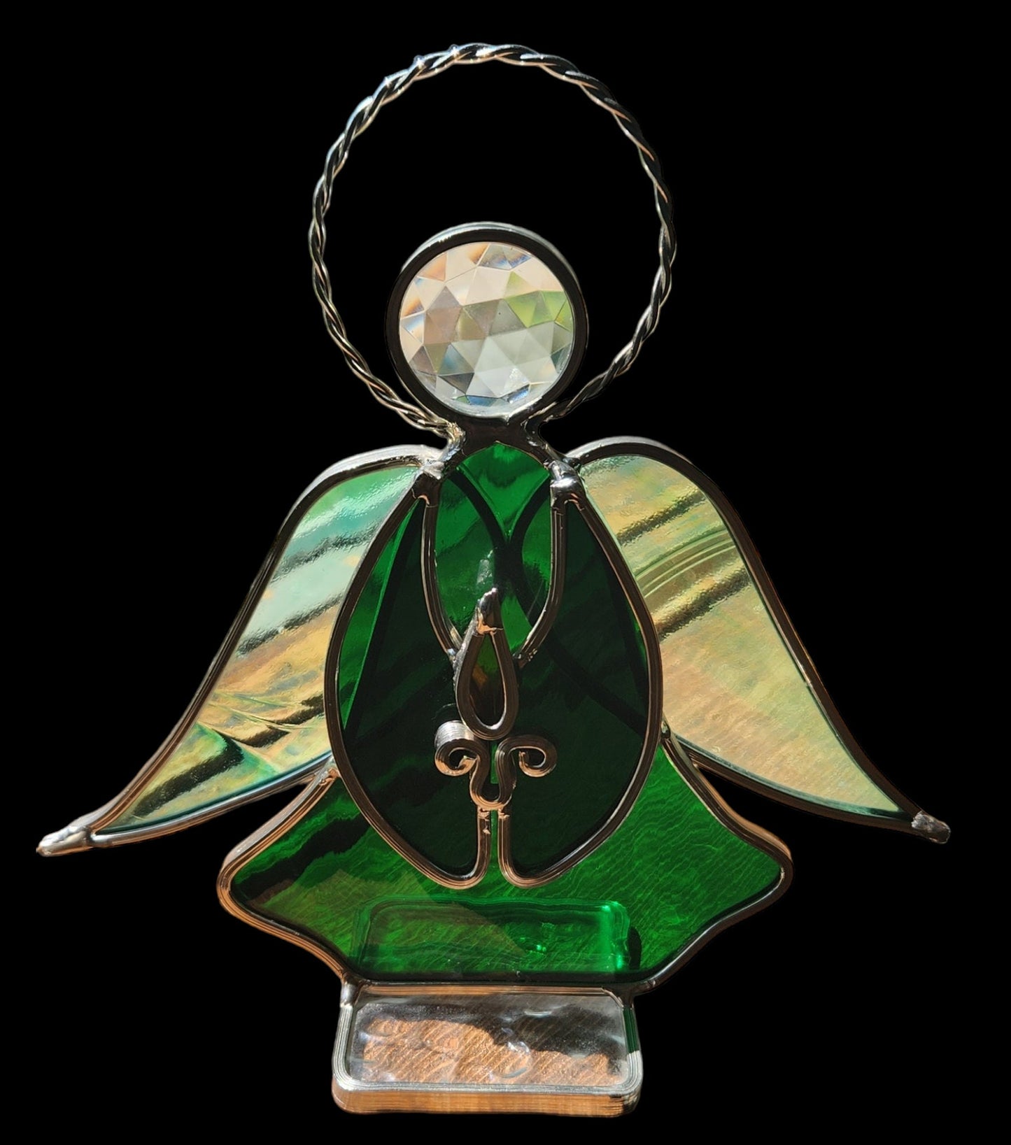 Vintage Leaded Stained Glass Suncatcher