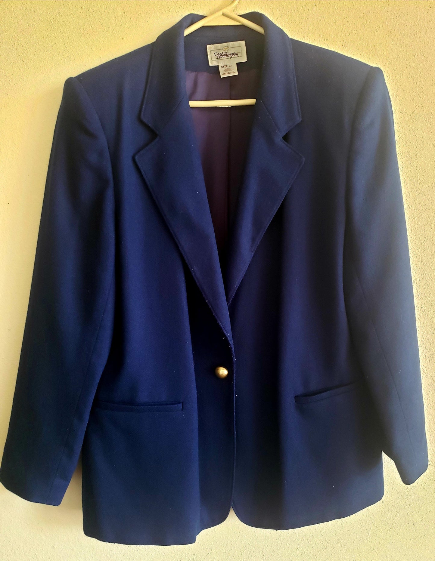 Navy Blue Wool Blazer by Worthington