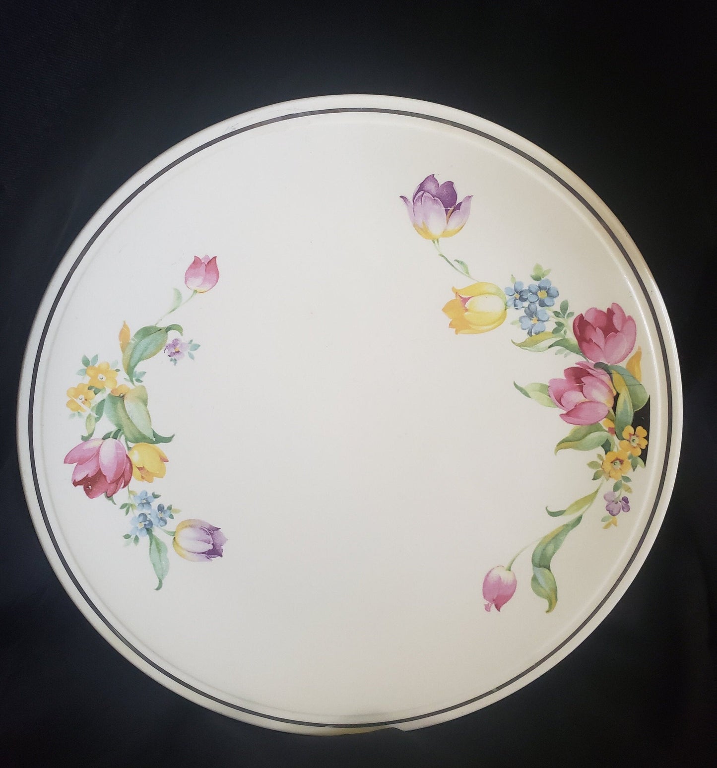 1930's Homer Laughlin USA Kitchen Kraft Oven Serve Cake Plate and Server