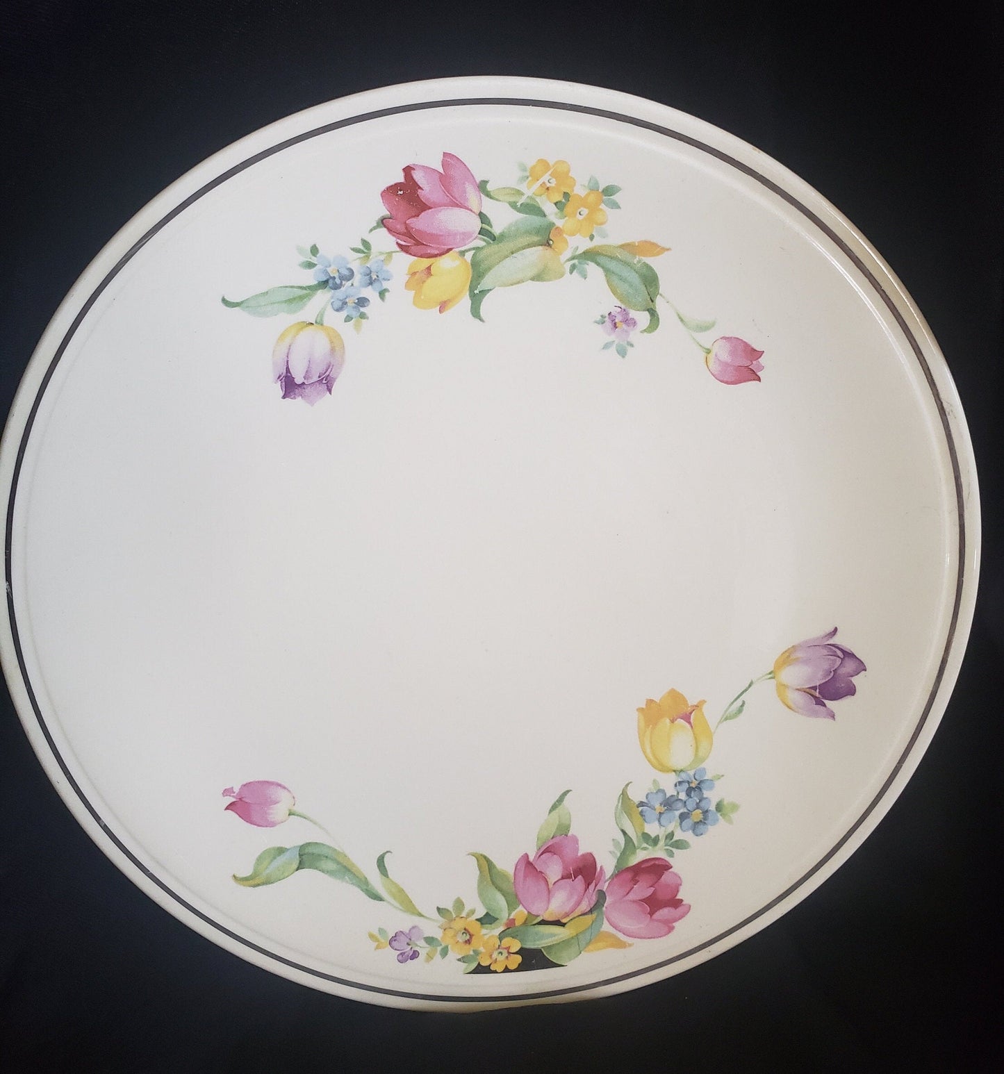 1930's Homer Laughlin USA Kitchen Kraft Oven Serve Cake Plate and Server