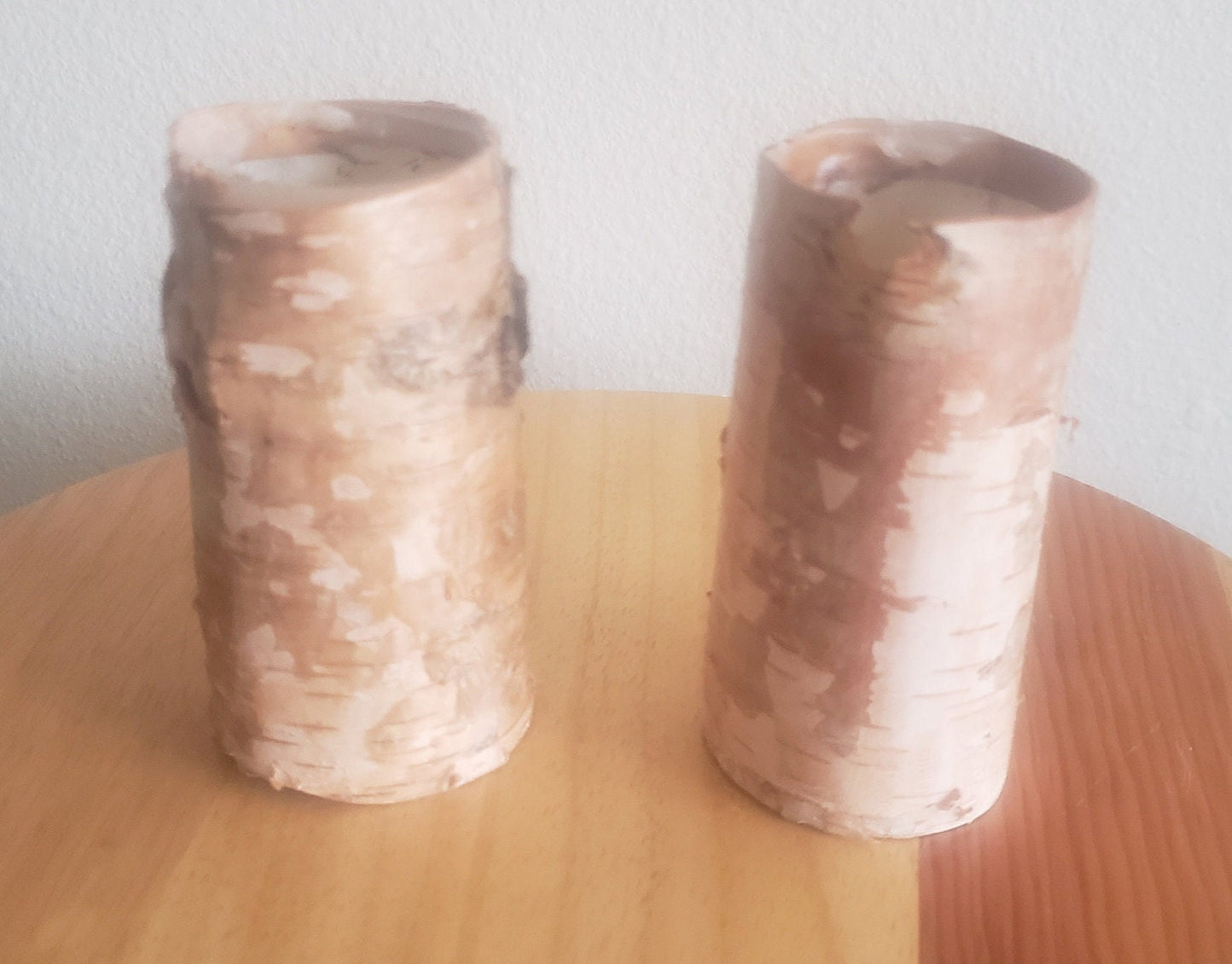 Vintage Birch Bark Candles-Set of 2