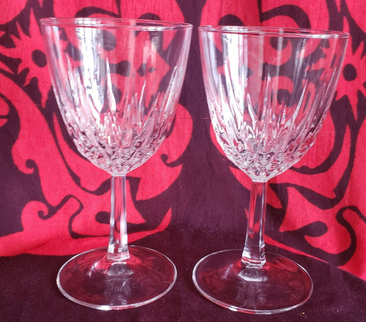 Vintage Pair of Cristal D'Arques-Durand Wine Glasses
