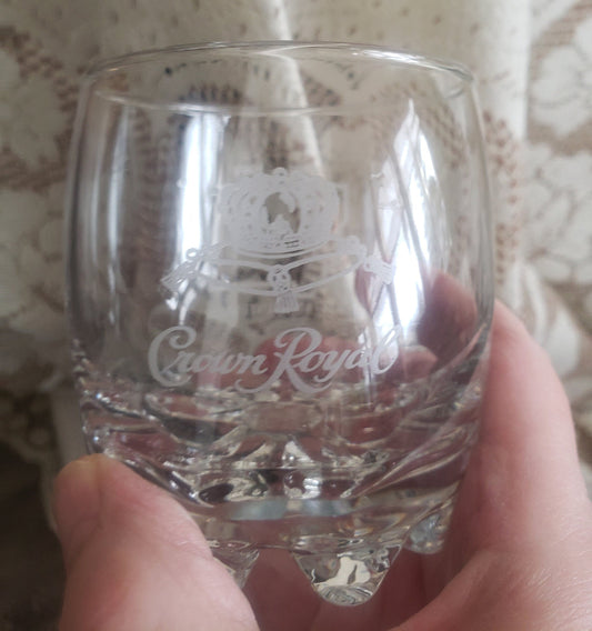 Vintage Embossed Crown Royal Glasses - Set of 4