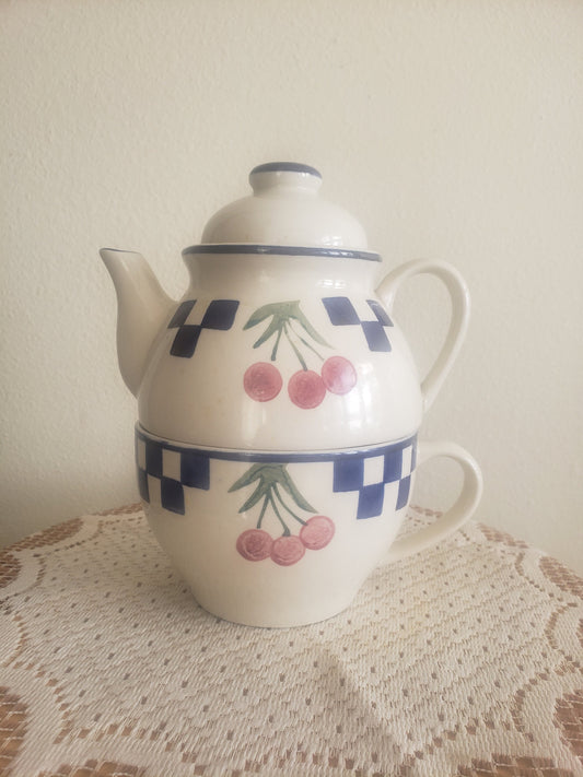 Stackable Tea for One Set - Chipped Rim