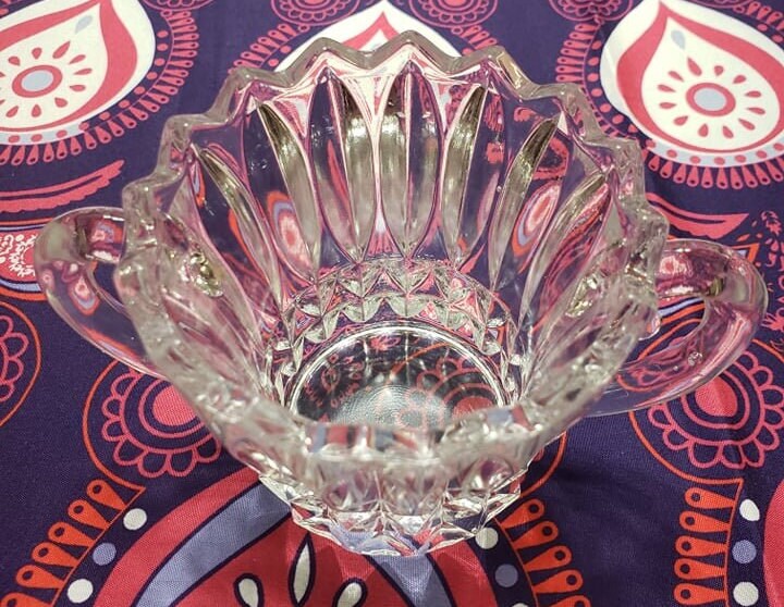 Vintage Cut Glass Open Sugar Bowl