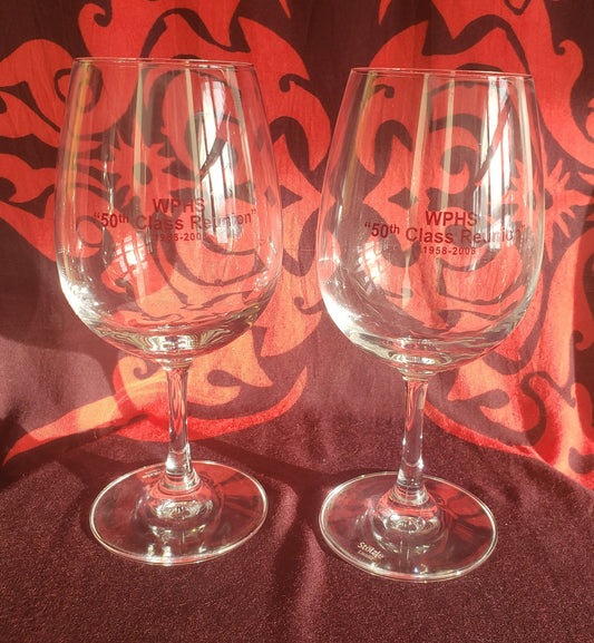 Vintage Pair Stölzle Lausitz Weinland Wine Glasses