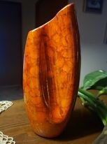 Retro Pair of Pinched Vases with Matching Bowl