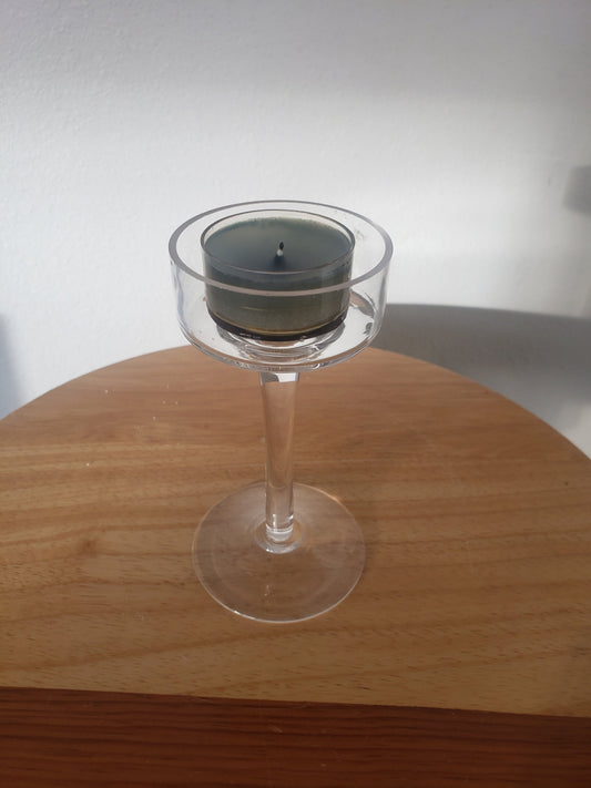 Vintage Stemmed Glass Candle Holder