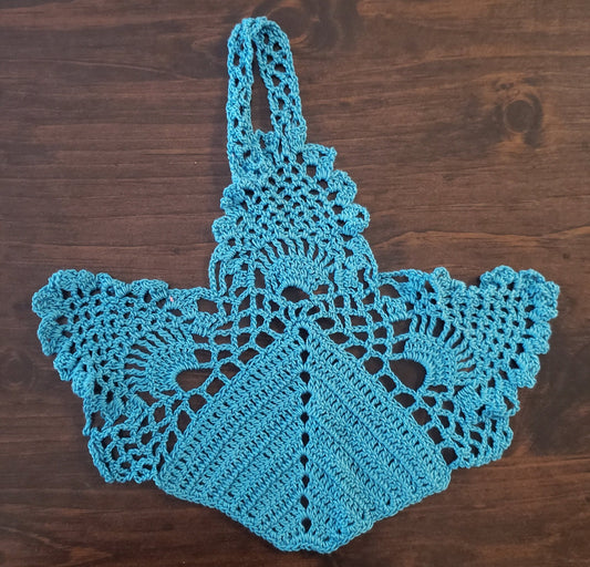 Vintage Crochet Turquoise 10" x 10"