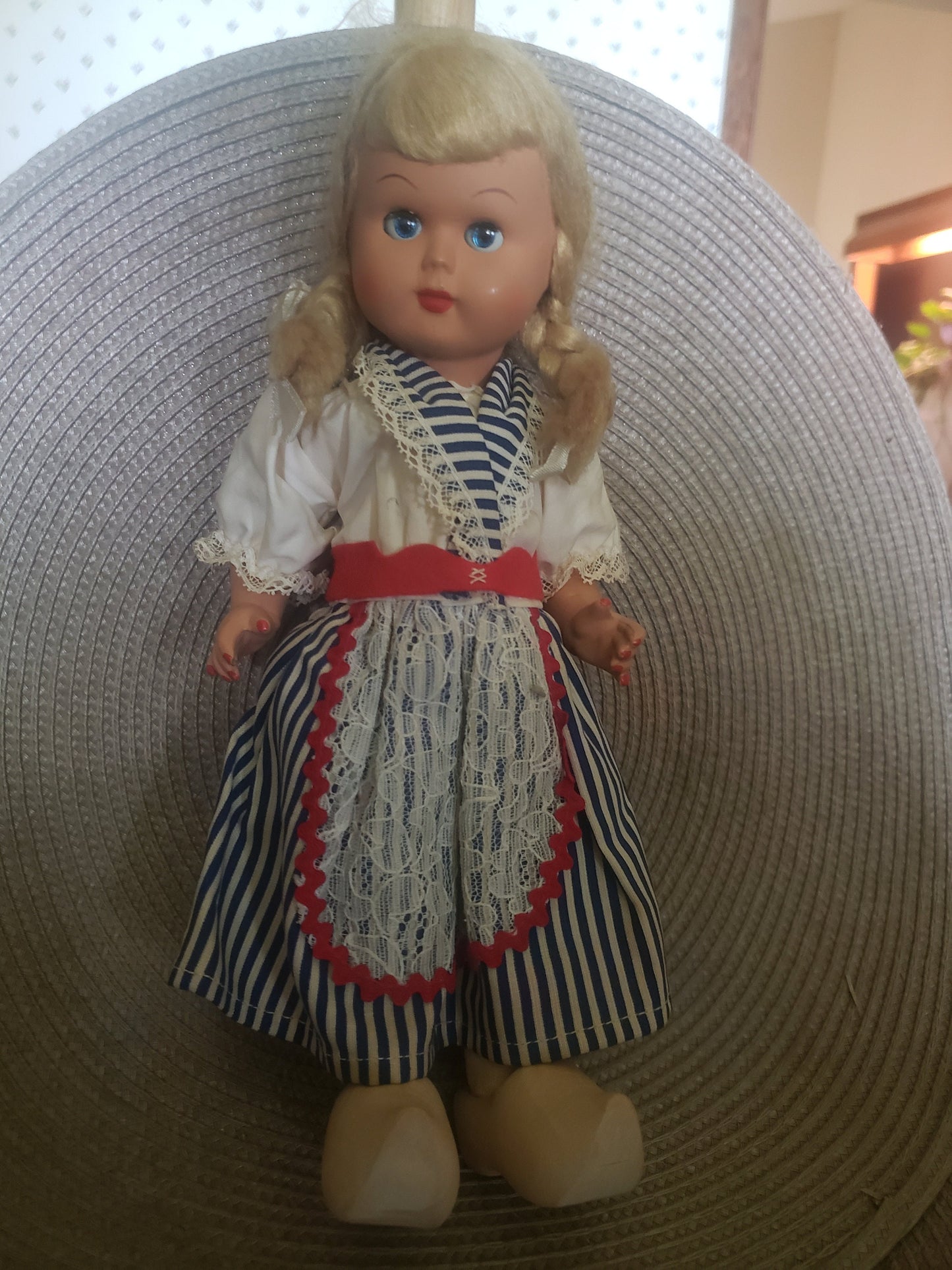 Vintage Dutch/Holland Celluloid Doll with Wooden Clogs