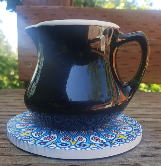 Vintage Buffalo China USA Black Glazed Mini Creamer