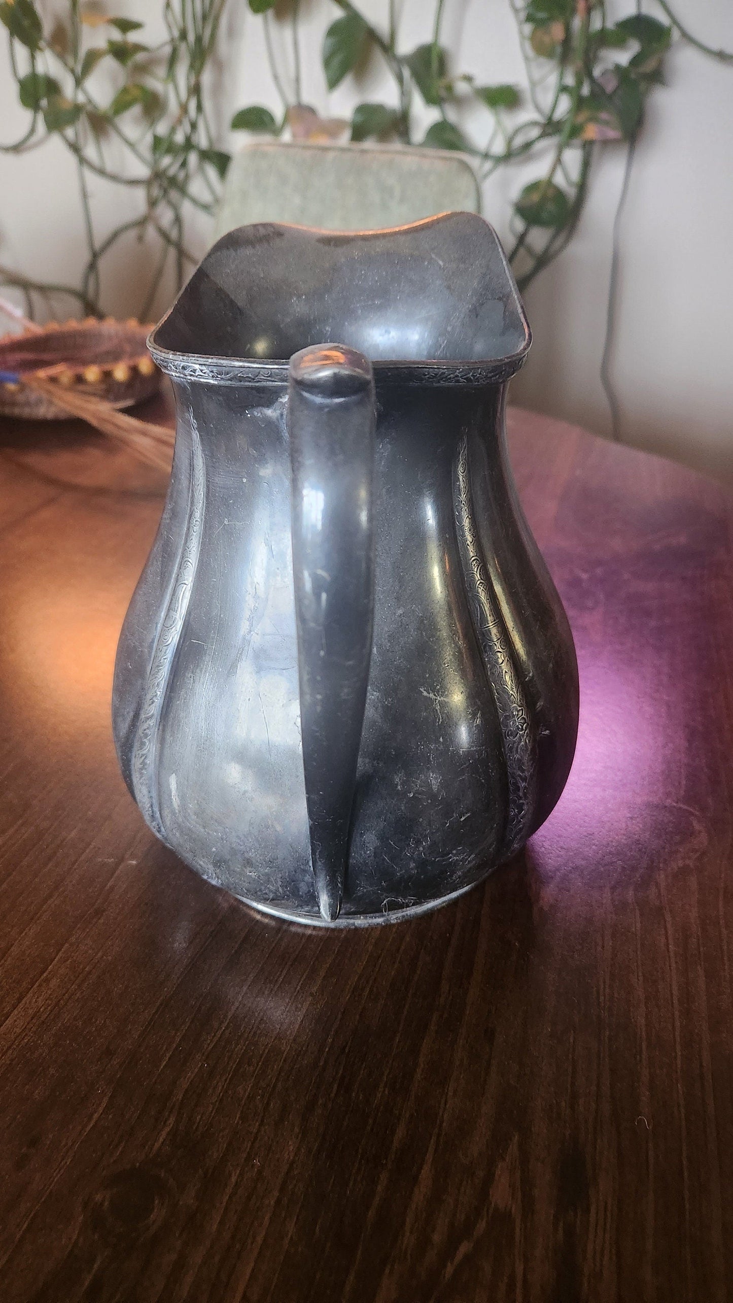 Charming Silver-Plated Potbelly Beverage Pitcher