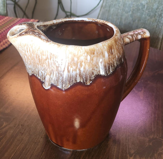 Stunning Brown Drip Glaze Water Pitcher by McCoy Pottery
