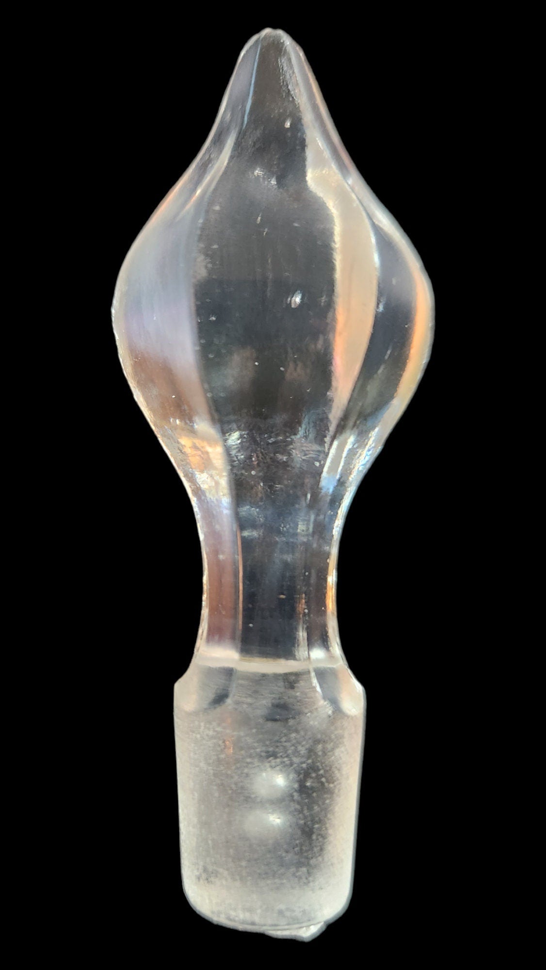 Antique Yutec Clear Glass Cruet & Stopper