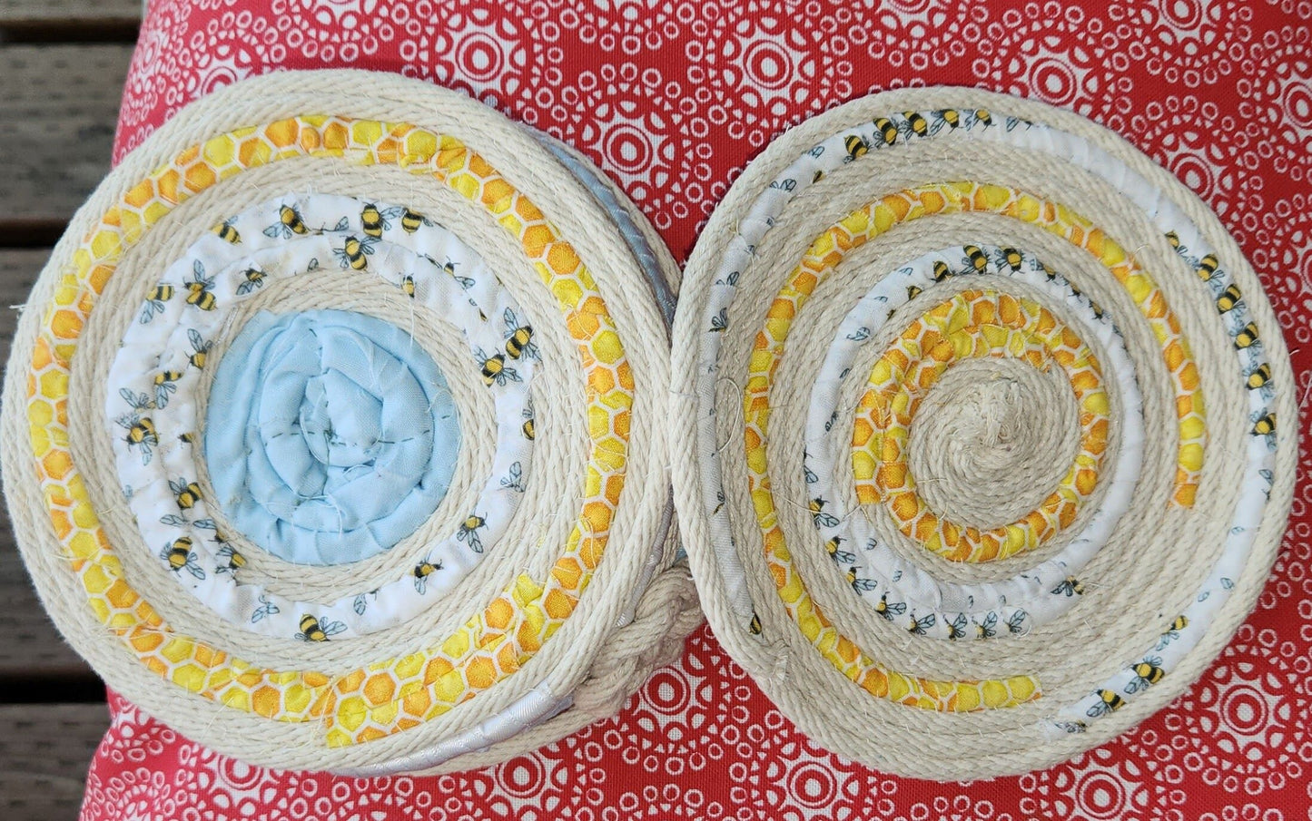 Coil and Fabric Bee Basket