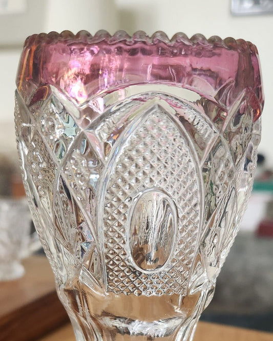 Antique Bud Vase, Early American Pressed Glass