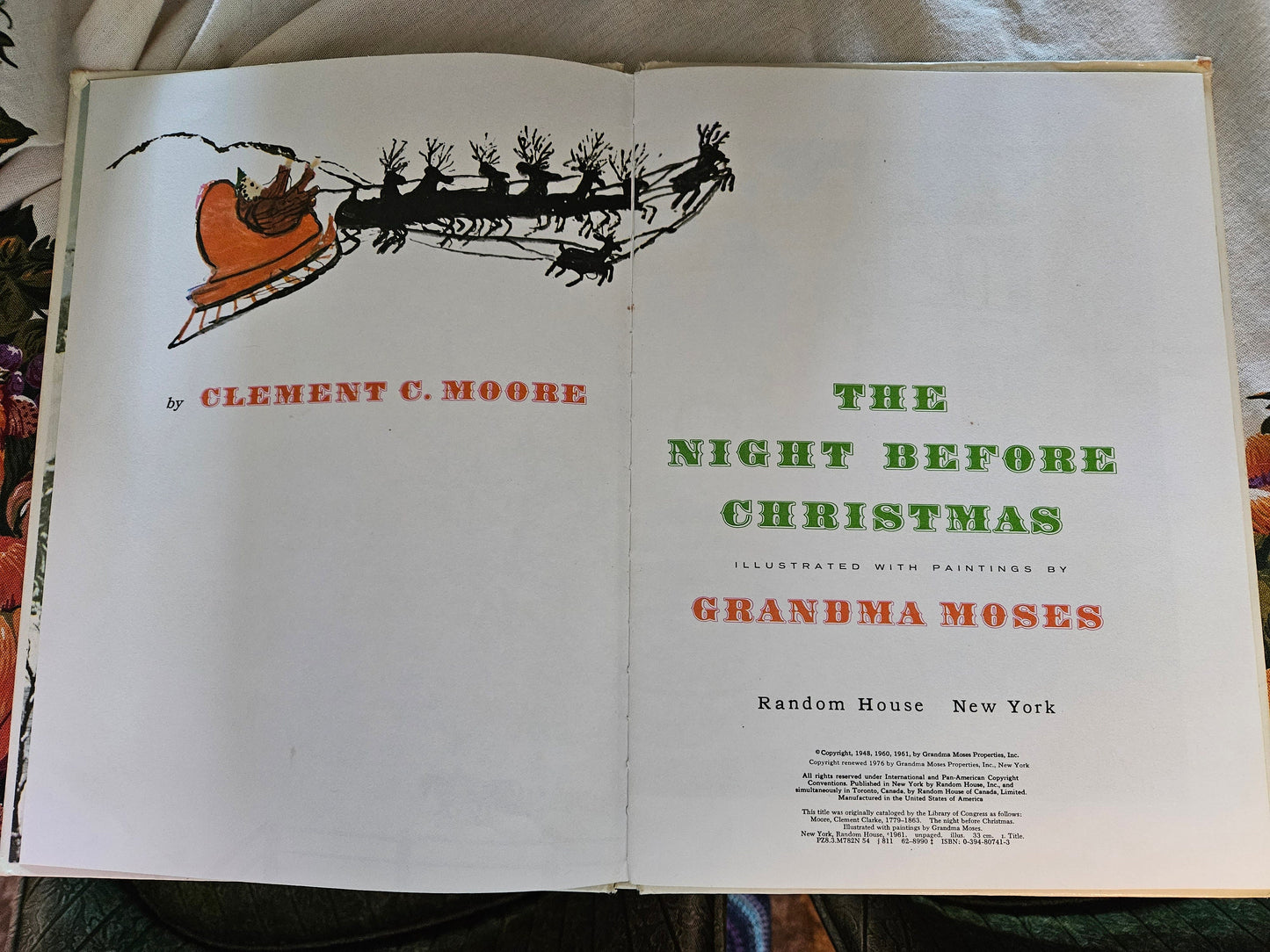 Vintage 1961 The Night Before Christmas Illustrated by Grandma Moses